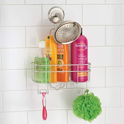 InterDesign Hanging Shower Caddy with Swivel Hook and Storage Basket