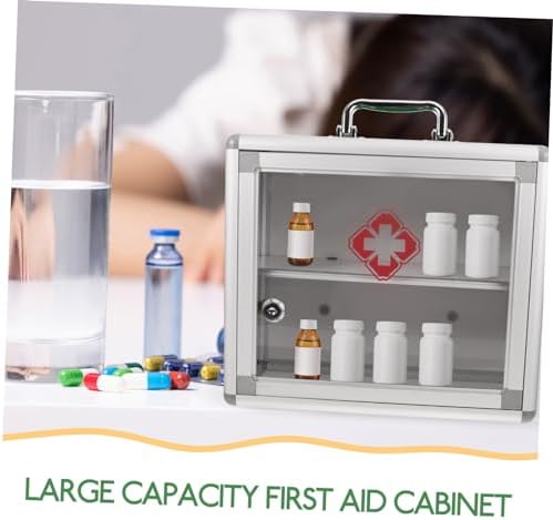 Alipis Transparent Wall Mount First Aid Cabinet
