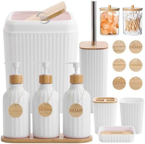 XLHOMO White Bathroom Accessory Set 17 Piece