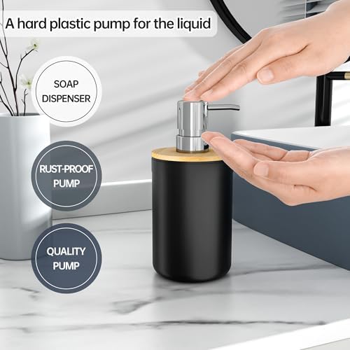 Fun Memories 6-Piece Bamboo Bath Accessory Set Black