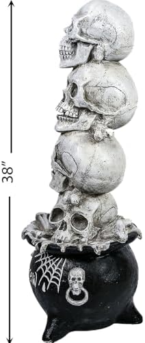 National Tree Company Stacked Skulls Cauldron Table Decoration 38 Inches