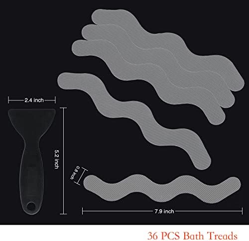 36 PCS Anti-Slip Shower Stickers with Premium Scraper