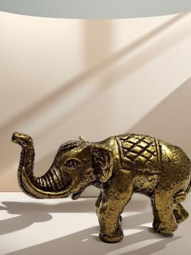 Thai Sawasdee Gold Running Elephant Statue Set of 1