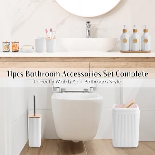 XLHOMO White Bathroom Accessory Set 17 Piece