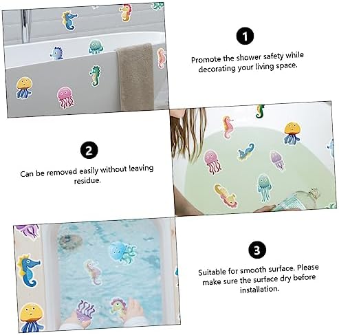 Ciieeo 10pcs Cartoon Non-Skid Bathtub Stickers 1