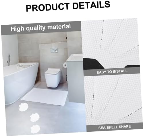 12pcs Non-Slip Bathtub Stickers with White Sea Shell Design