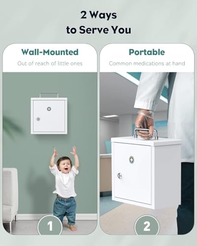 Uniclife Wall Medicine Cabinet with Key Lock
