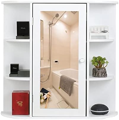 SOMY Medicine Cabinet with Mirror 6 Tier Shelves