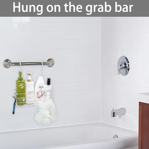 Seltomer 360 Swivel Shower Caddy with Hooks and Large Basket