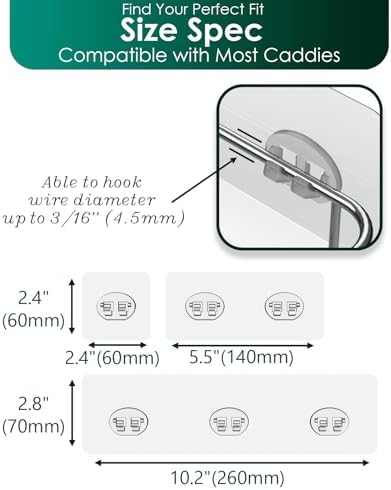 Jovware Upgraded Adhesive Hooks 12 Pack Wall Mount Shower Caddy