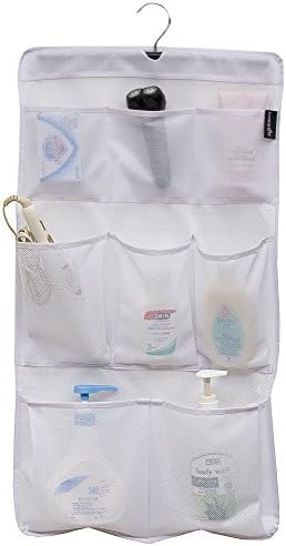 MISSLO 8-Pocket Mesh Shower Organizer with Rotating Hanger