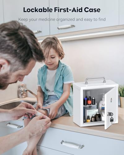 Uniclife Wall Medicine Cabinet with Key Lock