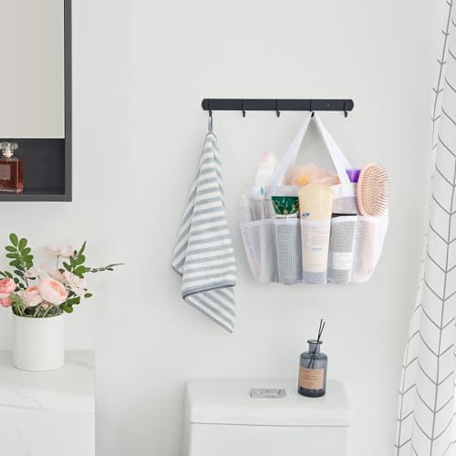 Lifewit Mesh Shower Caddy Portable with 7 Pockets - White
