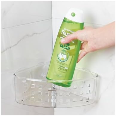 iDesign Corner Shower Basket - Clear Made in USA