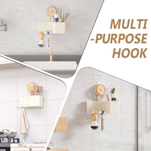 3-in-1 Suction Cup Razor Holder with Storage Box