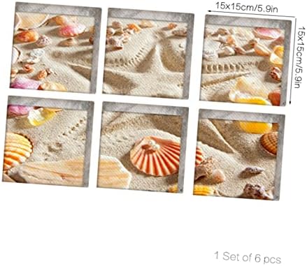 PRETYZOOM 6pcs Beach Pattern Bathtub Safety Stickers Non-Slip Treads for Bathrooms