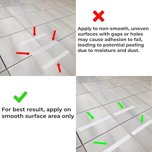 40PCS Non-Slip Bathtub Stickers with Scraper