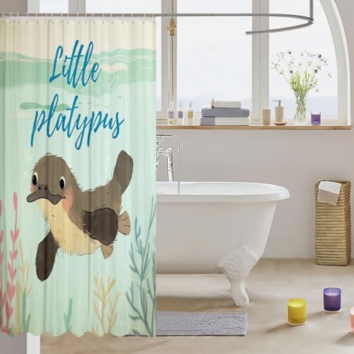 Erosebridal Cartoon Platypus Shower Curtain Set