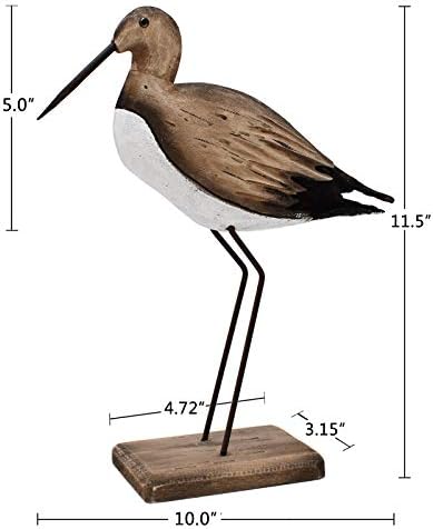 Linfevisi Seagull Statue Solid Wood Coastal Decor