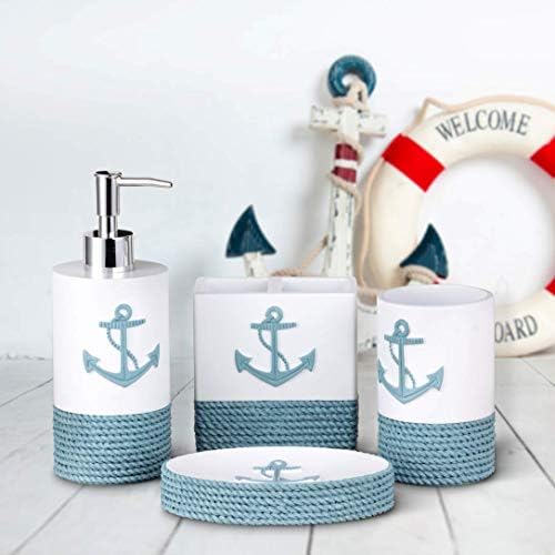 TideAndTales Nautical Bath Accessories Set 4 Piece 1
