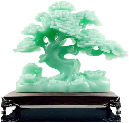 Feng Shui Resin Wealth Tree Statue Blue Ice Jade Medium Size
