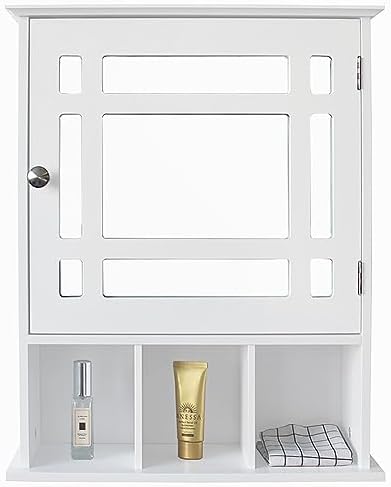 Be Current Mirrored Medicine Cabinet with Adjustable Shelves
