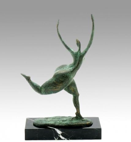 Modern Art Figure - Abstract Bronze Running Woman Sculpture