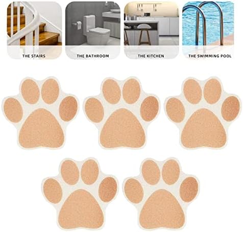 10pcs Nonslip Bathtub Dog Paw Stickers Anti Slip Appliques Brown