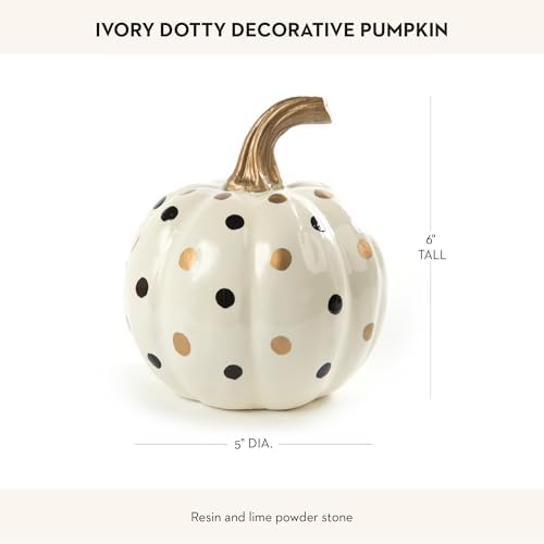 Ivory Dotty Pumpkin Resin Home Decor