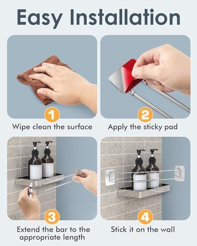 ELETHOR 2-Piece Adjustable RV Shower Caddy