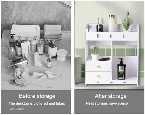 GizmoSynth Bathroom Cabinet with 2 Drawers Shelves