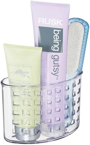 iDesign Suction Cup Shower Caddy Basket - Clear - Made in USA