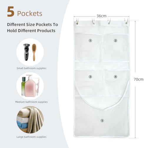 EMLTHORY 2PCS Mesh Shower Organizer with Pockets