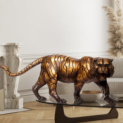 YouFine Bronze Tiger Statue 189 Inch Solid Brass Home Decor