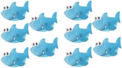 10PCS Blue Shark Bathtub Treads Non-Slip Stickers for Kids