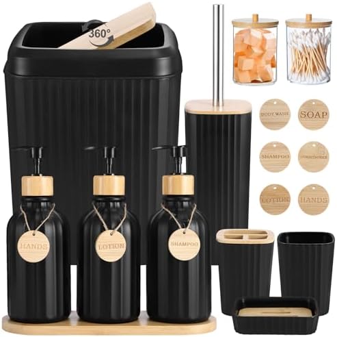 XLHOMO Black Bathroom Accessory Set 17PCS