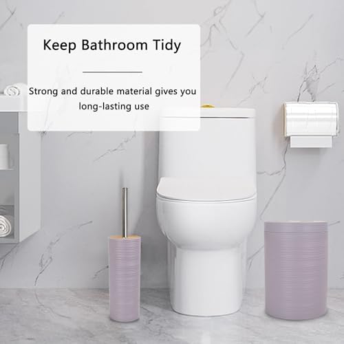 CERBIOR 6-Piece Bamboo Bath Ensemble with Soap Dispenser and Toothbrush Holder Set