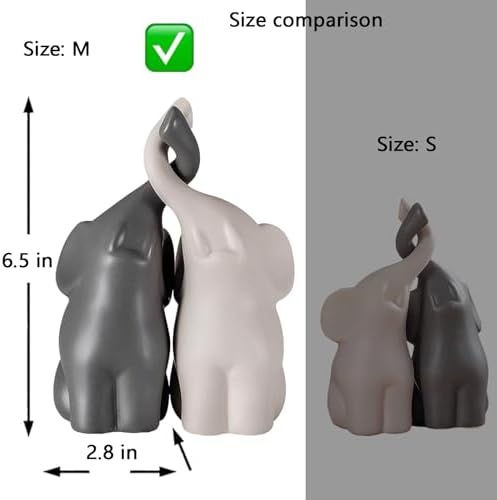 Ceramic Elephant Couple Ornament Set of 2