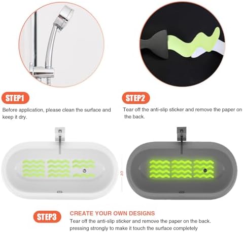 Anti-Slip Shower Stickers 24 PCS for Bathtub and Stairs