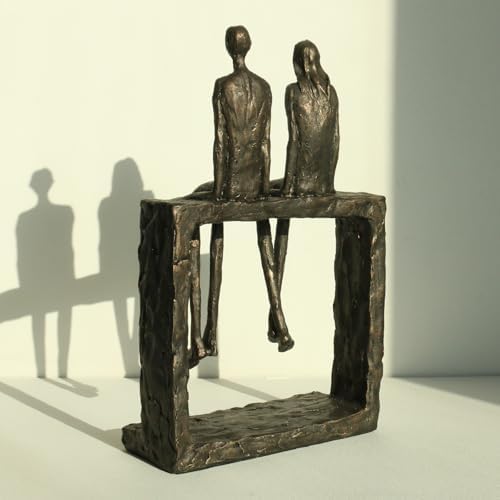 Lukitas Abstract Couple Statue - Bronze Resin Home Decor
