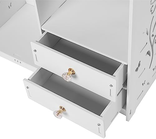 SNKOURIN Wooden Bathroom Cabinet with Two Drawers