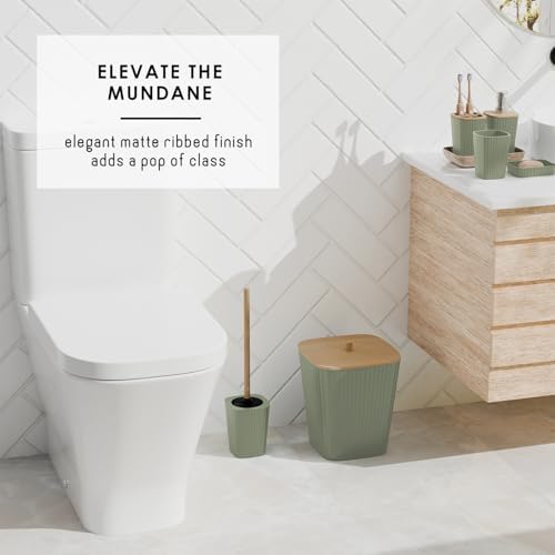 Clara Clark 6PC Sage Green Bathroom Accessory Set