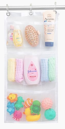 Handy Laundry Shower Curtain Organizer with 9 Pockets 1
