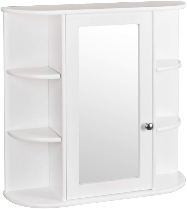 Guangshuohui Wall Cabinet 3-Tier Medicine Cabinet with Mirror and Magnetic Lock