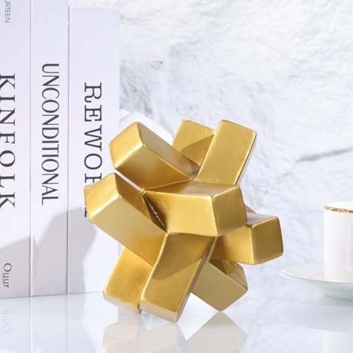XMGZQ Gold Knot Sculpture Coffee Table Decor