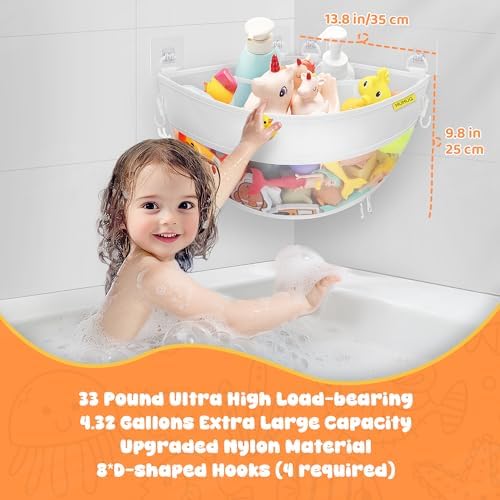 MUMUQ Bath Toy Storage Corner Organizer with Zipper