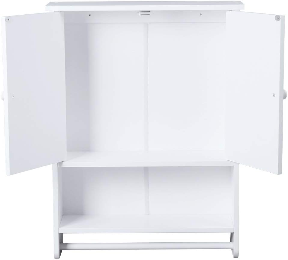 Gharpbik Bathroom Wall Cabinet 2 Door Storage Cabinet White
