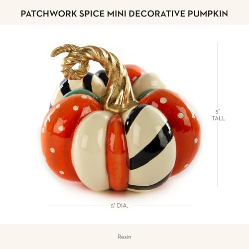 MacKenzie-Childs Mini Patchwork Spice Pumpkin Decor