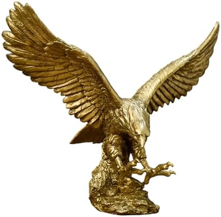 Golden Resin Flying Wild Eagle Statue - L Size