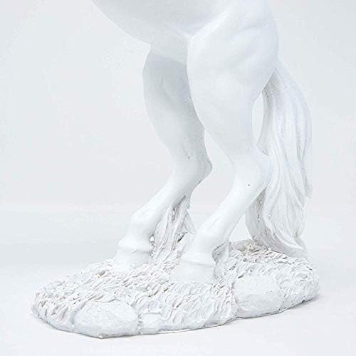 Lependor White Standing Horse Resin Statue Home Decor